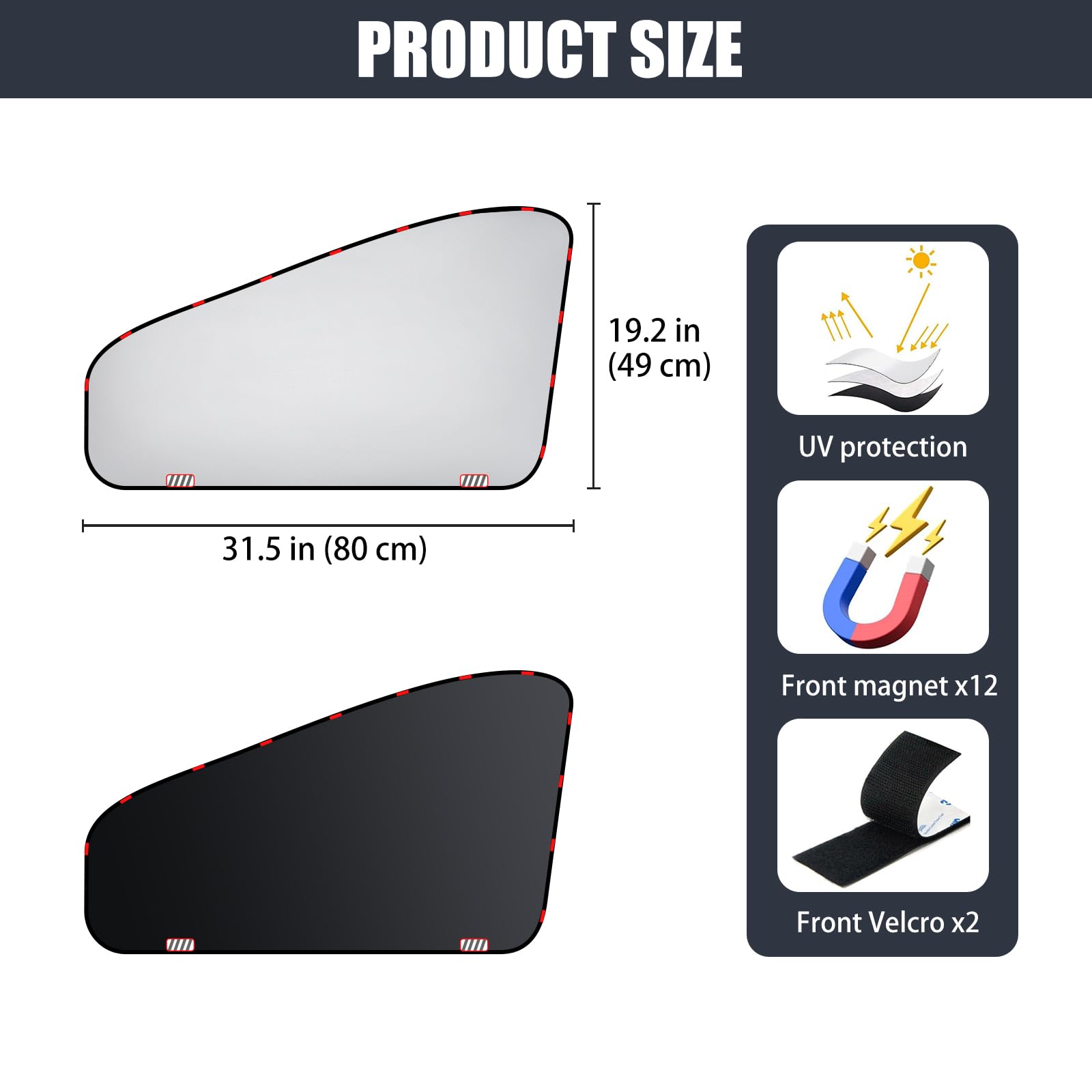 Parasole Laterali per Auto 2 Pezzi, Magnetica Tendine Oscuranti, Protezione UV Privacy