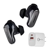 QuietComfort Ultra Bluetooth Earbuds, Wireless Earbuds, Deep Bass, Up to 6 Hours of Playtime and World-Class Active Noise Cancellation Bundle with USB-C/A 20W Wall Charger (Black)