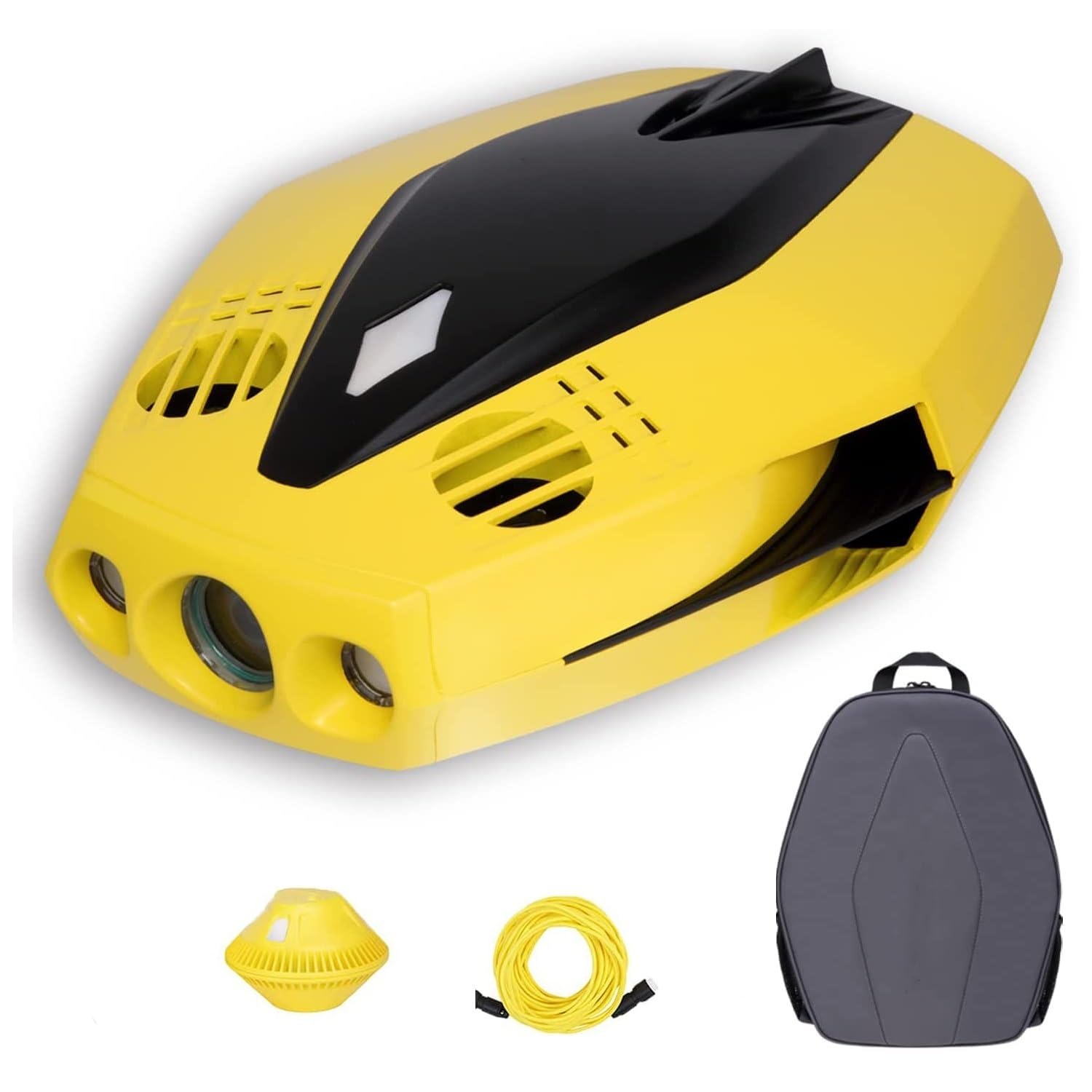 Drone Subacqueo Con Fotocamera, Rilevatore Subacqueo Full HD 1080p, Telefono Cellulare/telecomando (doppio Controllo), Visualizzazione In Tempo Reale, Telecomando APP, 4 Accessori Tra(B)