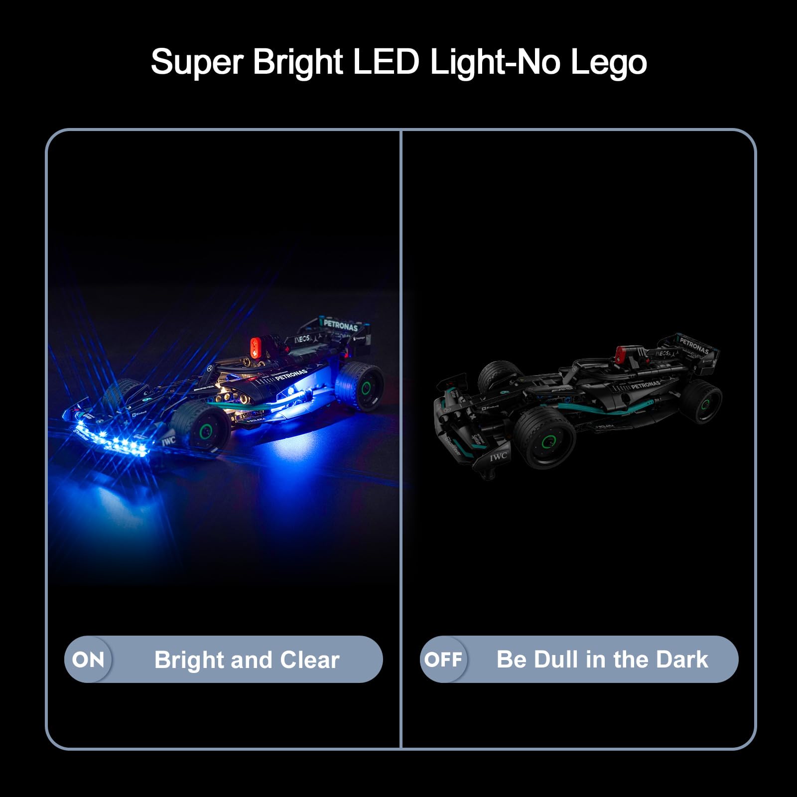 Led Light Set for Lego 42165 Mercedes-AMG F1 W14 E Performance Pull-Back (No Lego) - Image 3