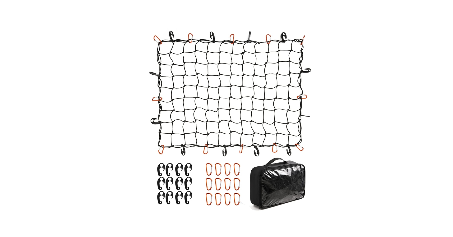 CZC AUTO Bungee Cargo Net 91x122cm Truck Bed Net Stretches To 183x244cm