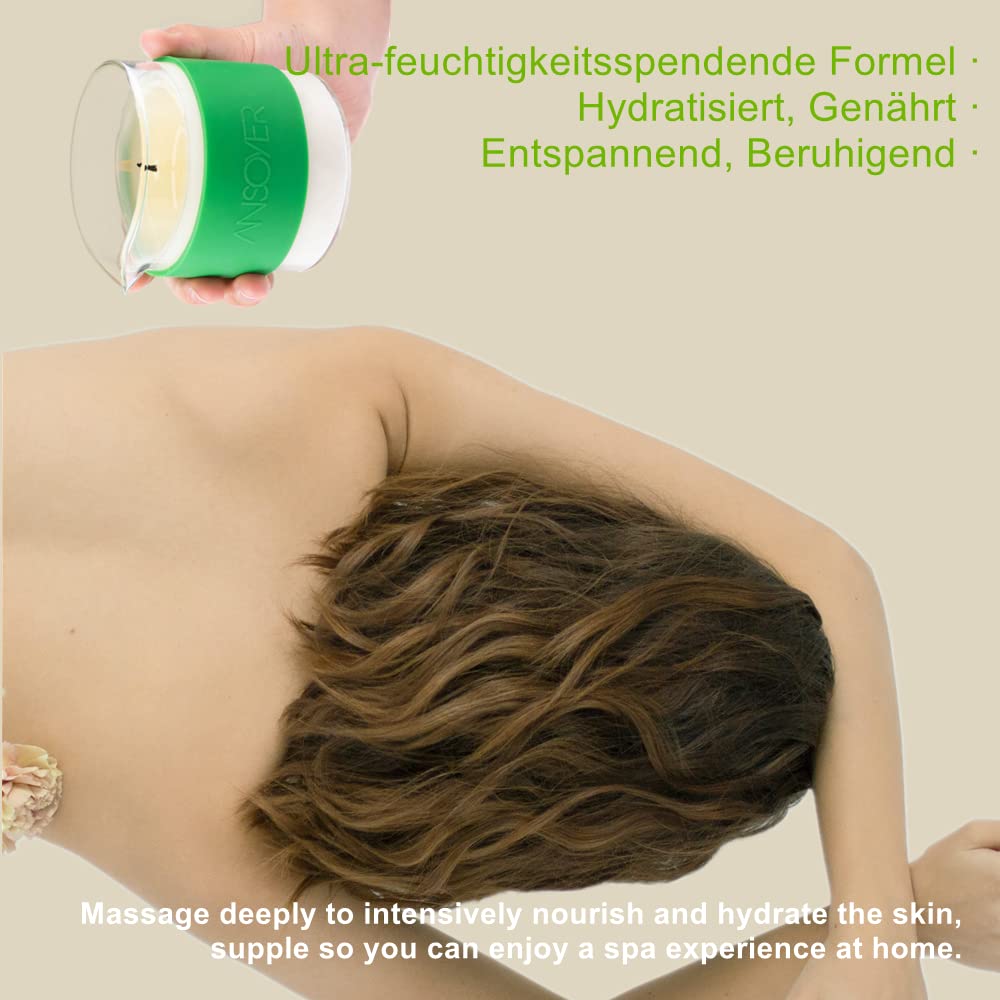 Vela de Aceite de Masaje - Vela de Loción Corporal de Lujo - Hidratante y Nutritiva para SPA en Casa (Vainilla, 200g)