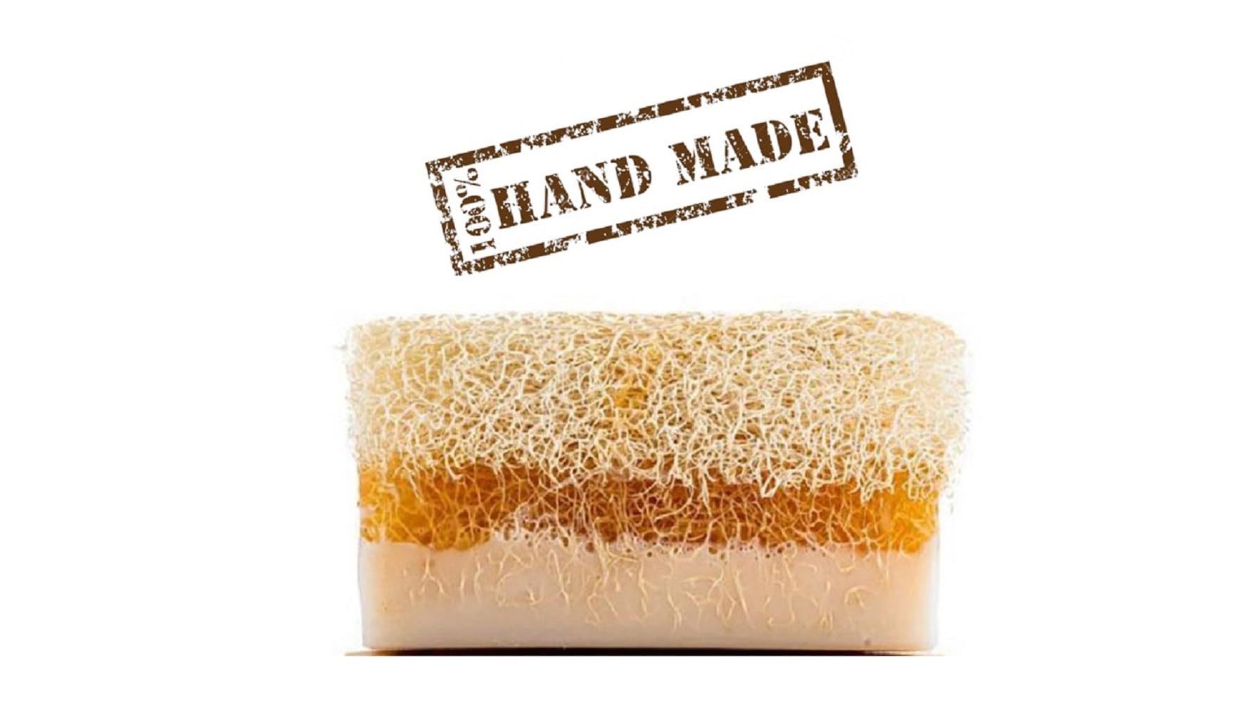 Natural Solid Soap Bar, Herbal Exfoliating Loofah Soap Bar, Hand made Soap for Face and Body, Relaxing Natural Cleansing Peeling Soap (Donkey Milk and Honey)
