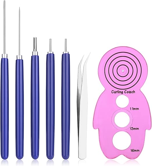 TIESOME 7 Pcs Paper Quilling Tools Slotted Kit, Assorted