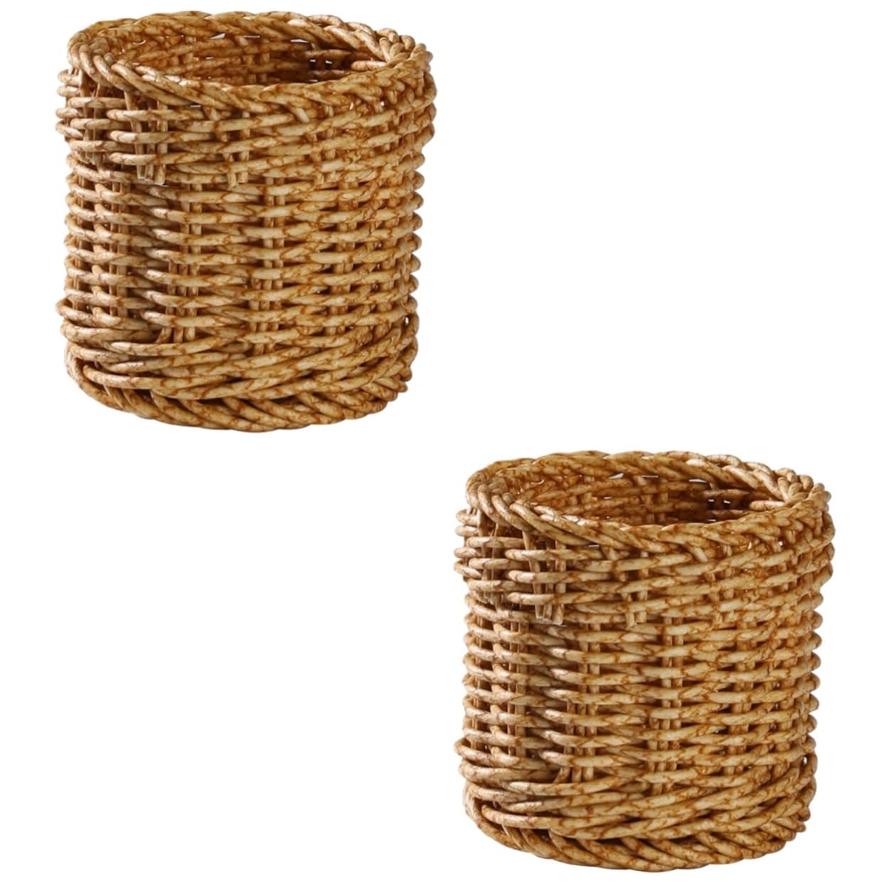 Boîtes de stockage imitation rotin et porte-pinceaux de maquillage en lot