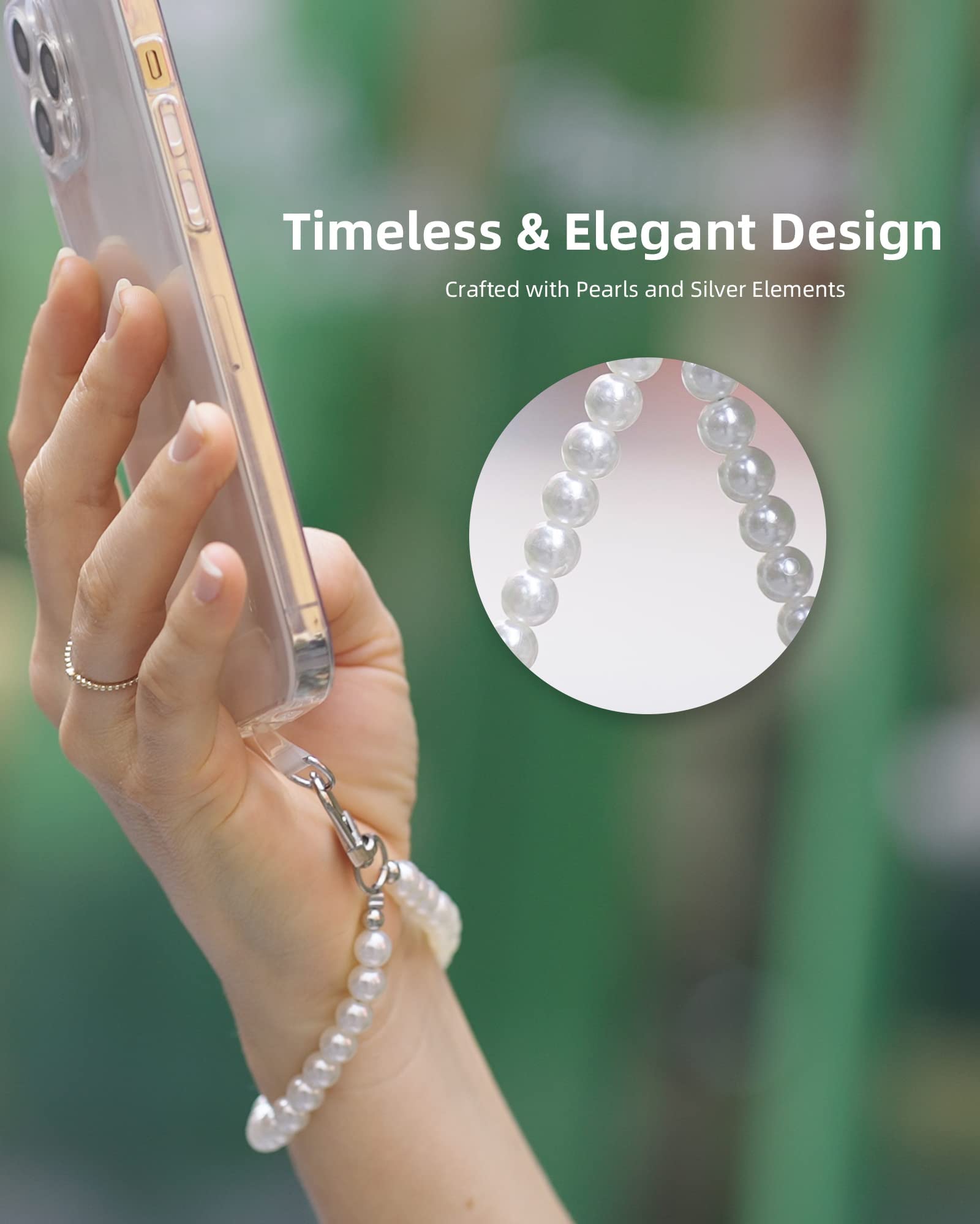 Mezrkuwr Handy-Armband Aus Leder & Perlen - Freihändiges Lanyard Für Damen