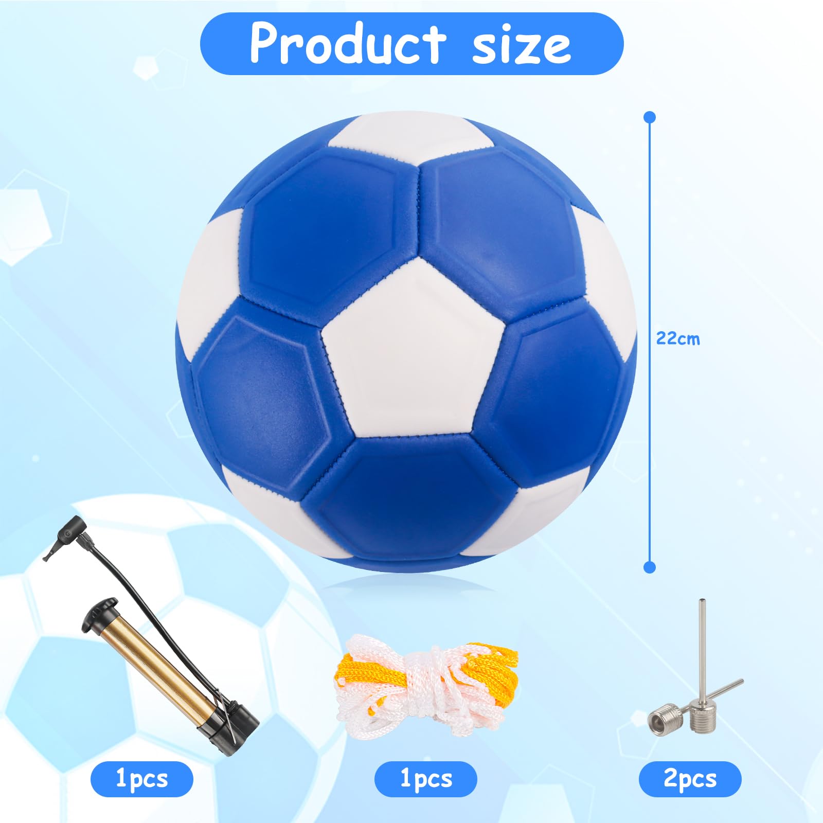 Palla da calcio, curva professionale, misura 4, pallone da calcio leggero in 20 cm, per bambini con pompa a sfera 1, regalo per bambini dai 6 ai 12 anni che amano il calcio