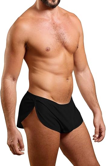 Mens extreme mesh shorts with large split sides Clearance
