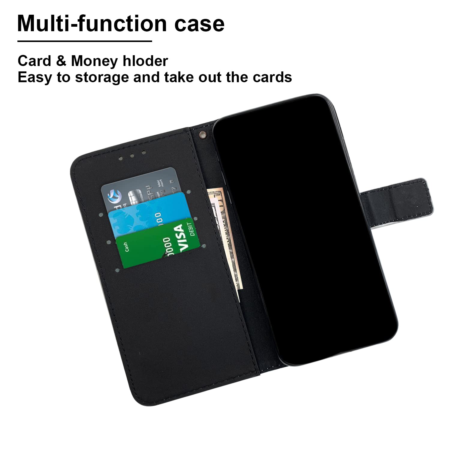 Cover Pelle OPPO A15/A15S Guxira - Custodia Portafoglio Magnetica Con Slot Carte