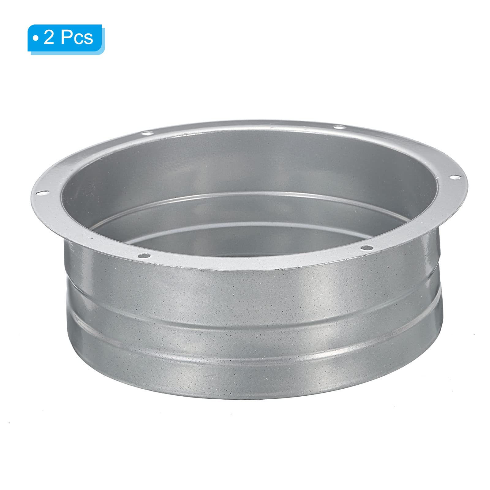 PATIKIL 6 Inch Duct Connector Flange, 2 Pack Metal Straight Pipe Exhaust Hose Flange for Heating Cooling Ventilation HVAC System - Image 3