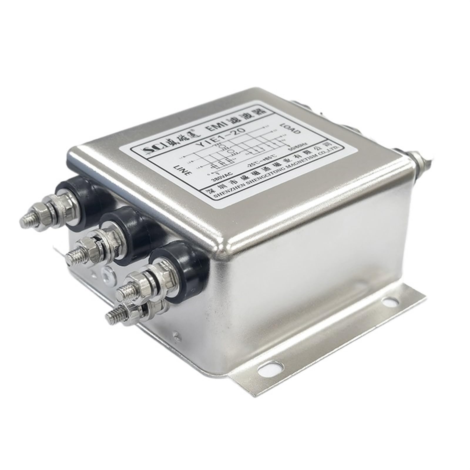 Lot de 2 filtres EMI triphasés for système d'alimentation YIE1-20 série 380 V triphasé 440 V 20 A