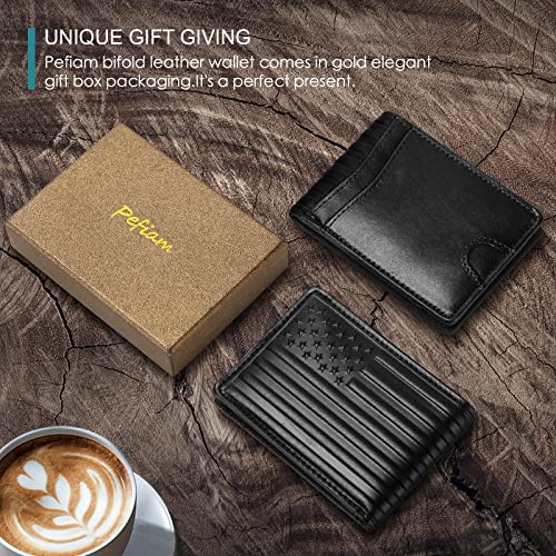 Pefiam AMERICANFLAG01 Full Grain Leather Wallets For Men,Bifold Wallets For Men,Mens Leather Wallets With 12 Slots,Rfid Blocking Wallets For Men,Gifts For Men thumb #5