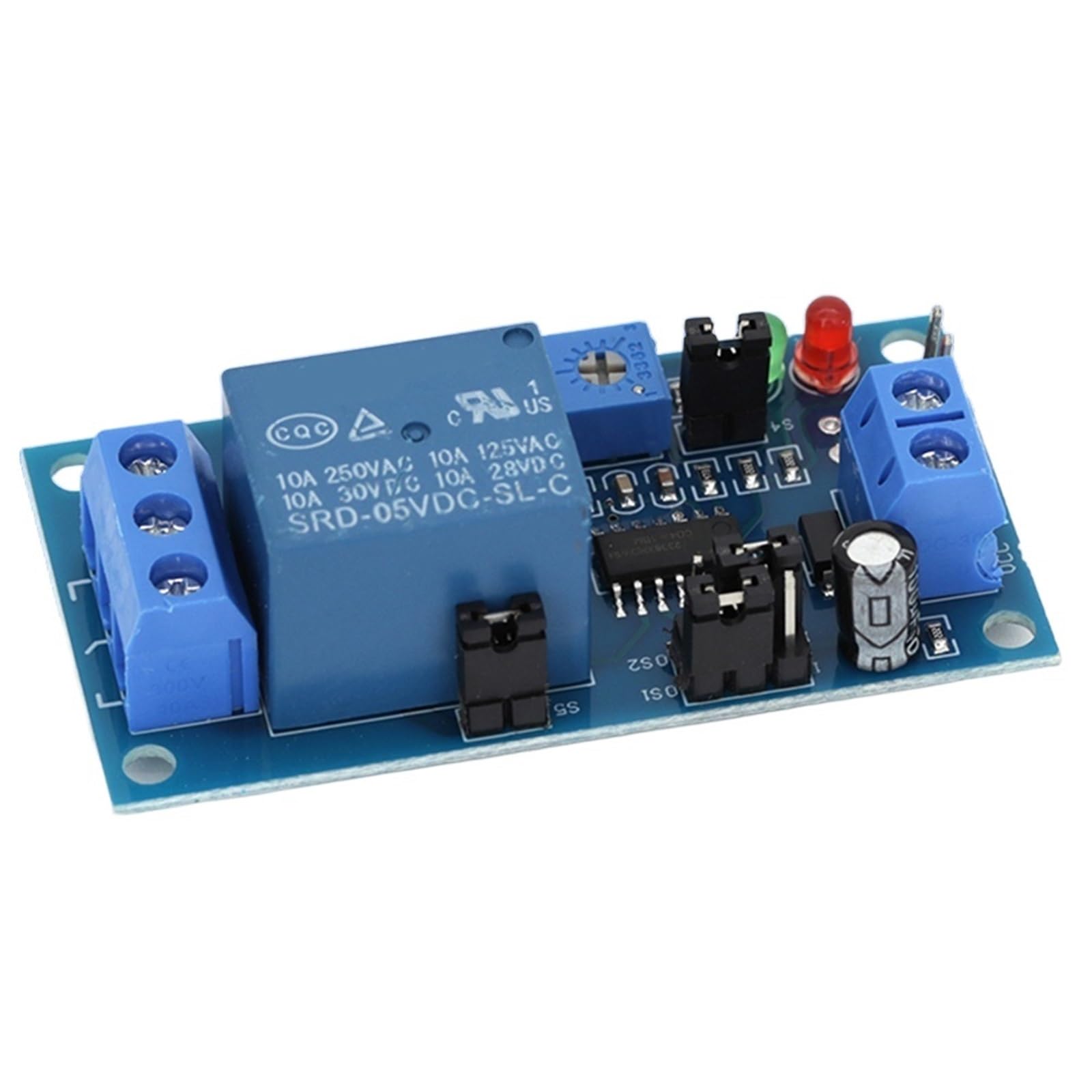 DC5V 12V Zeitrelaismodul Normal geöffnet Zeitverzögerungsrelais Zeitrelais-Steuerschalter Einstellbares Potentiometer LED-Anzeige(5V,10PCS)