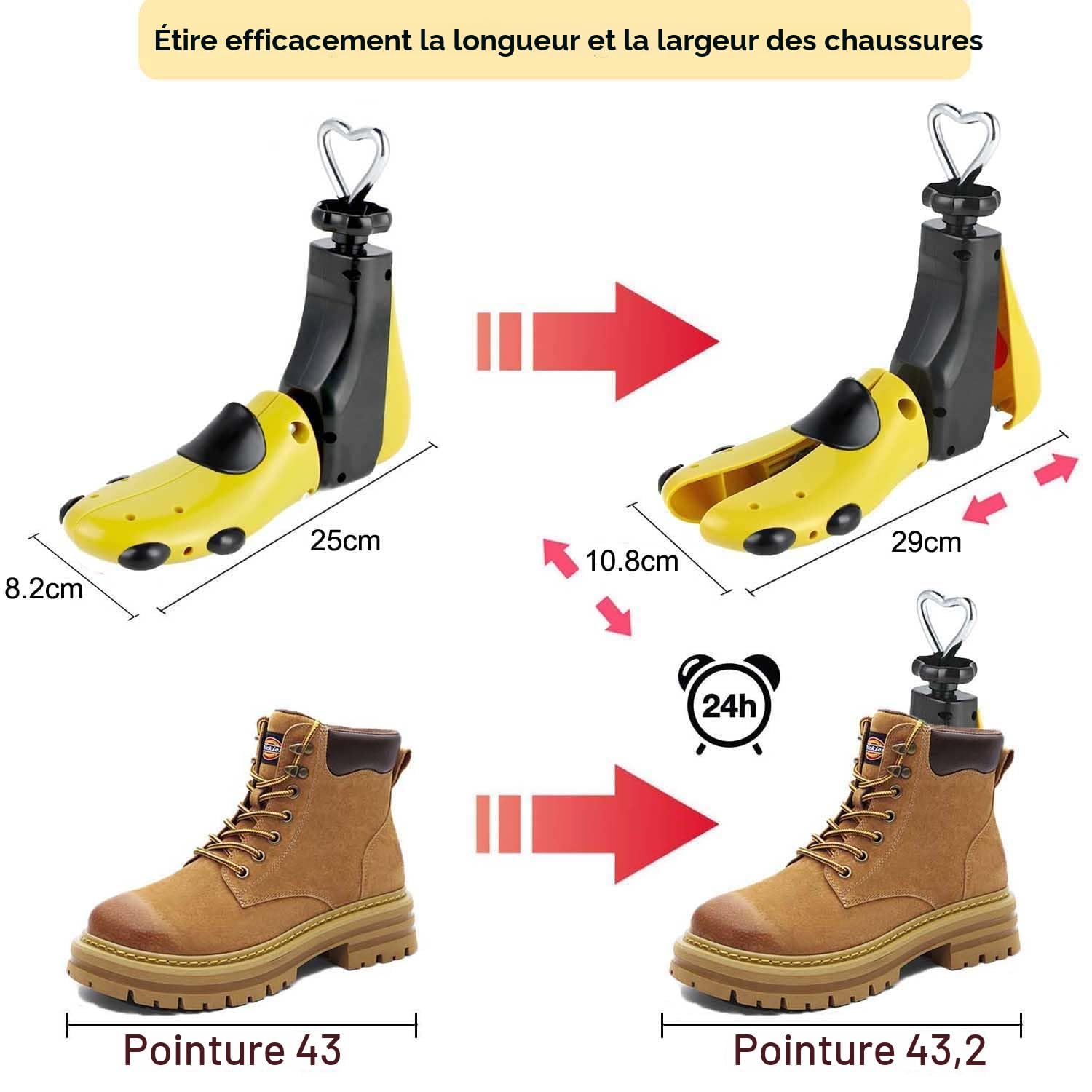 Embauchoirs à Chaussures Homme Femme, Agrandisseur Chaussure, Paquet de 1