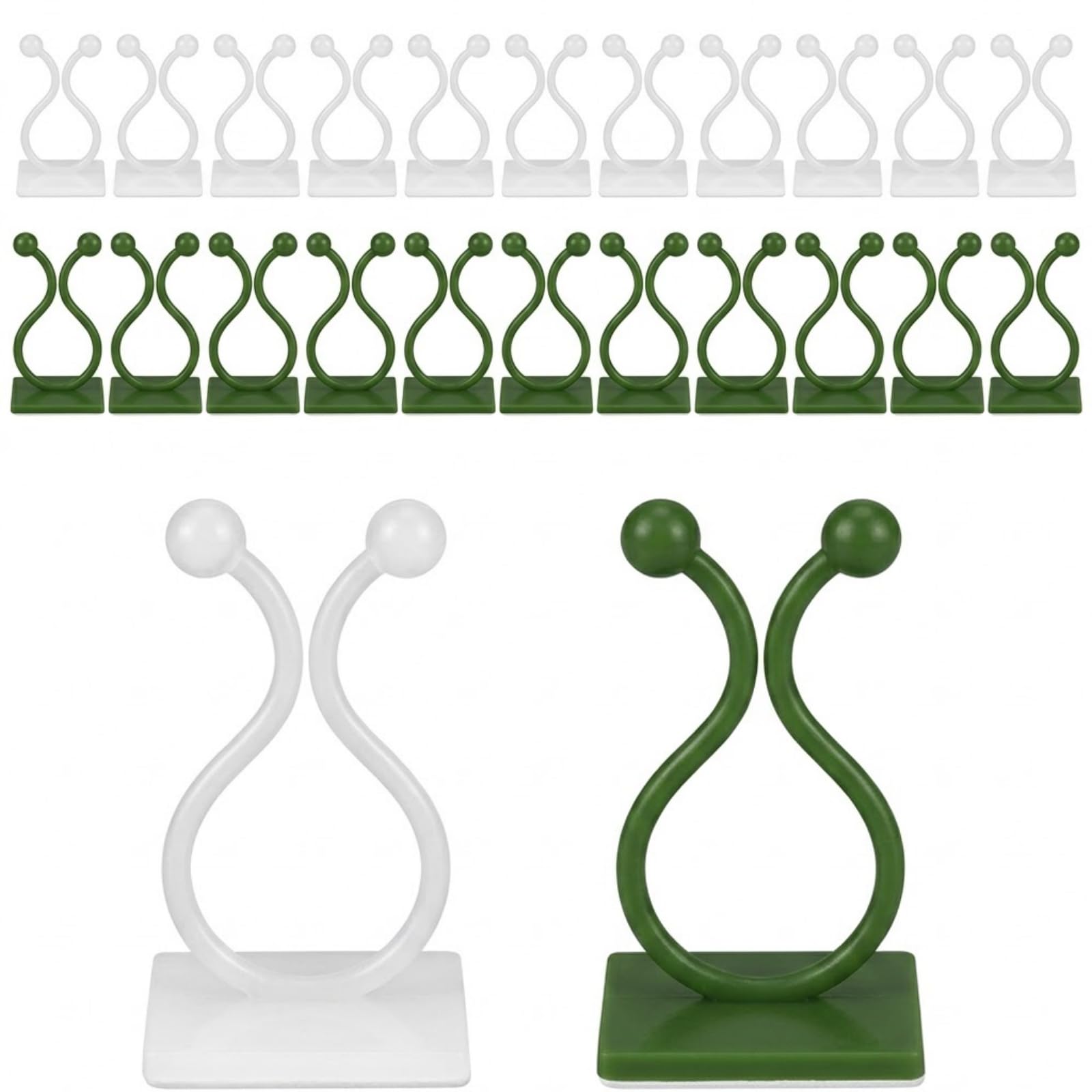 Alinw 100 Pieces Wall Vine Clips, Clear Adhesive Hooks for Climbing Plant Support, Indoor Outdoor Gardening Fixtures