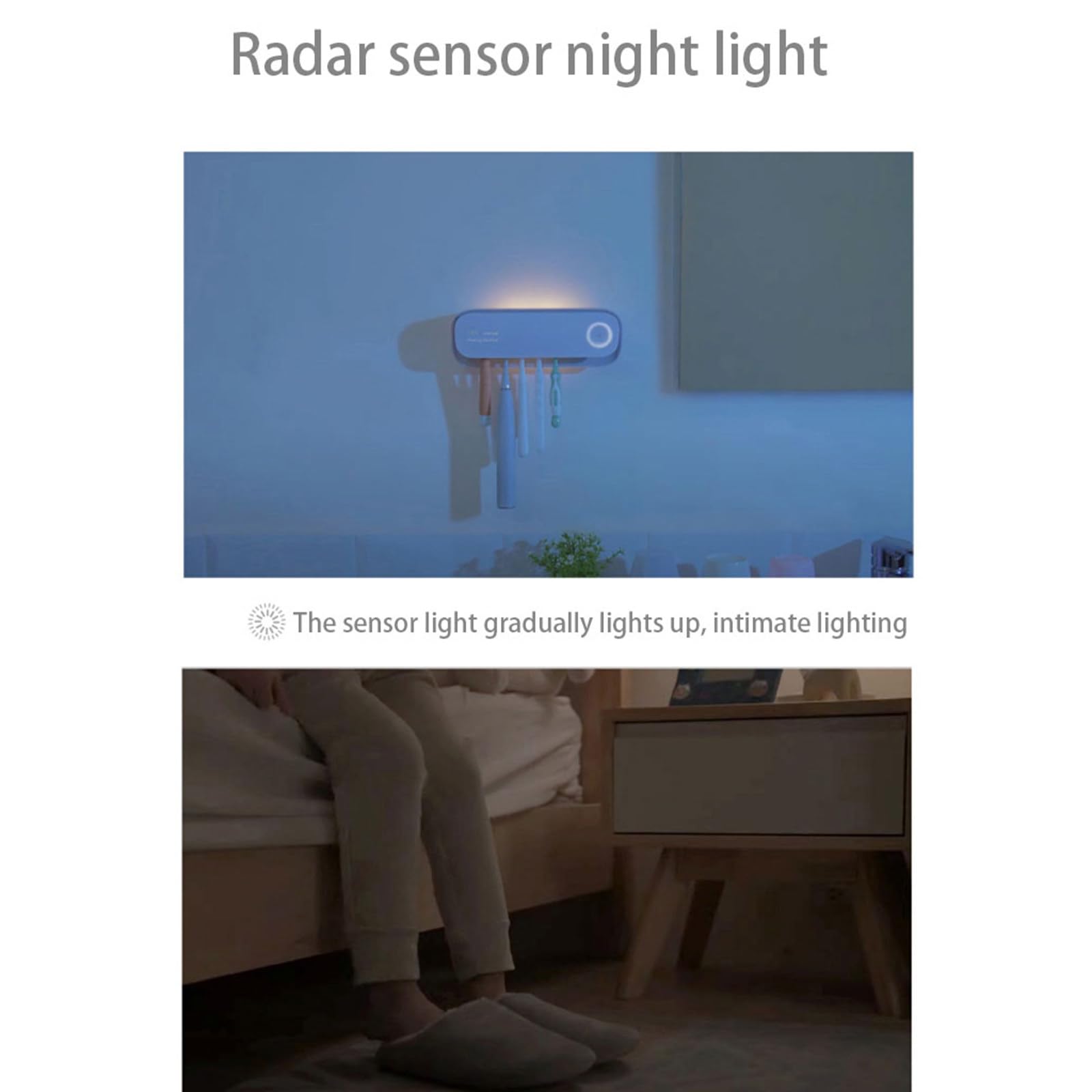 Soporte para cepillo de dientes con luz UV de inducción inteligente multifuncional, caja de almacenamiento eléctrica, dispensador automático de pasta de dientes, caja esterilizadora