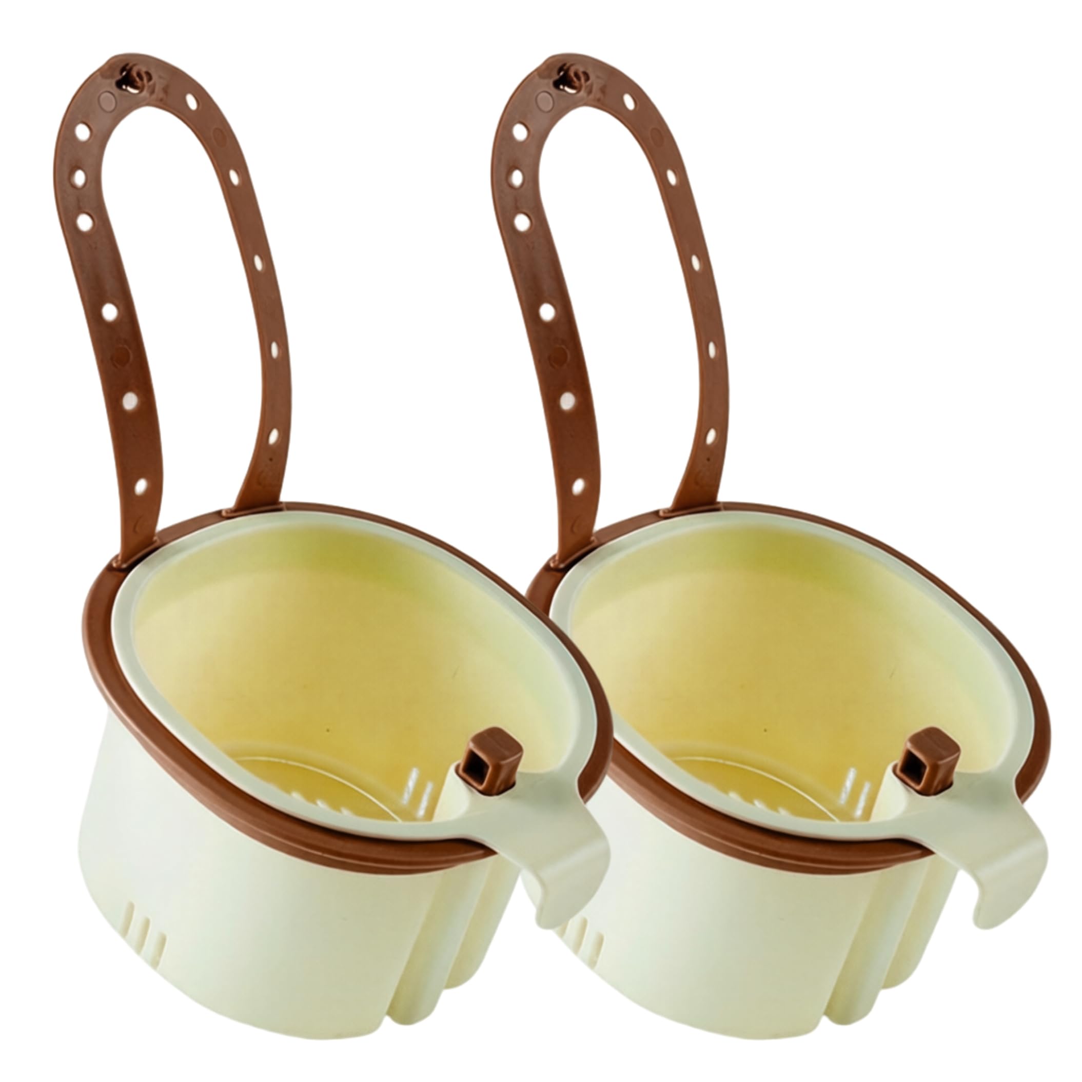Gemuseeee Kitchen Sink Strainer Basket 2PCS, Hanging Detachable Filter with Press Dump for Sink, Dark Brown