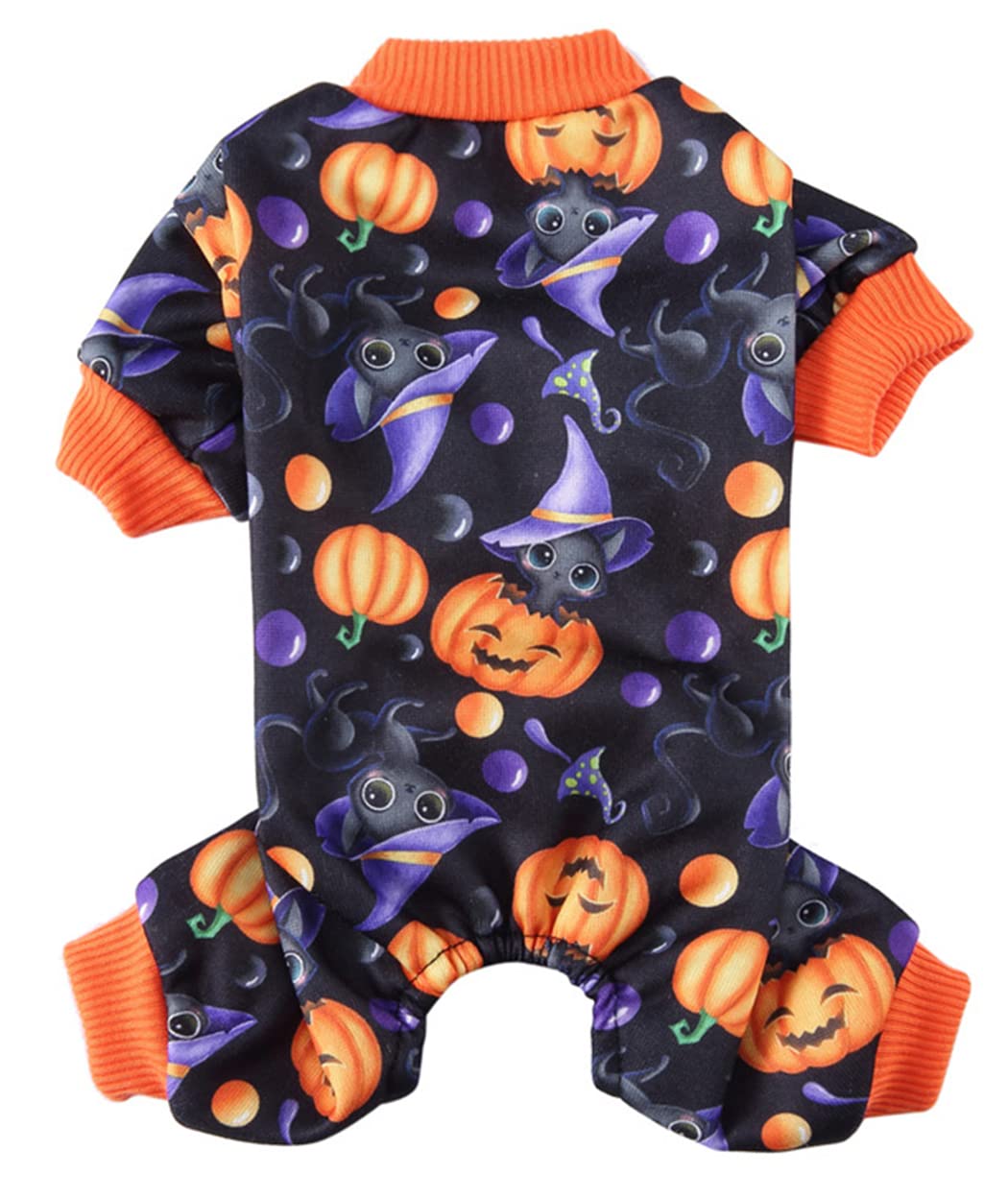 XIAOYU Halloween Dog Clothes for Small Pet Costume, Holiday Festival Coat Jumpsuit, Cat Apparel for Parties Cosplay, Wizard/Pumpkin Pattern, S โ image 1