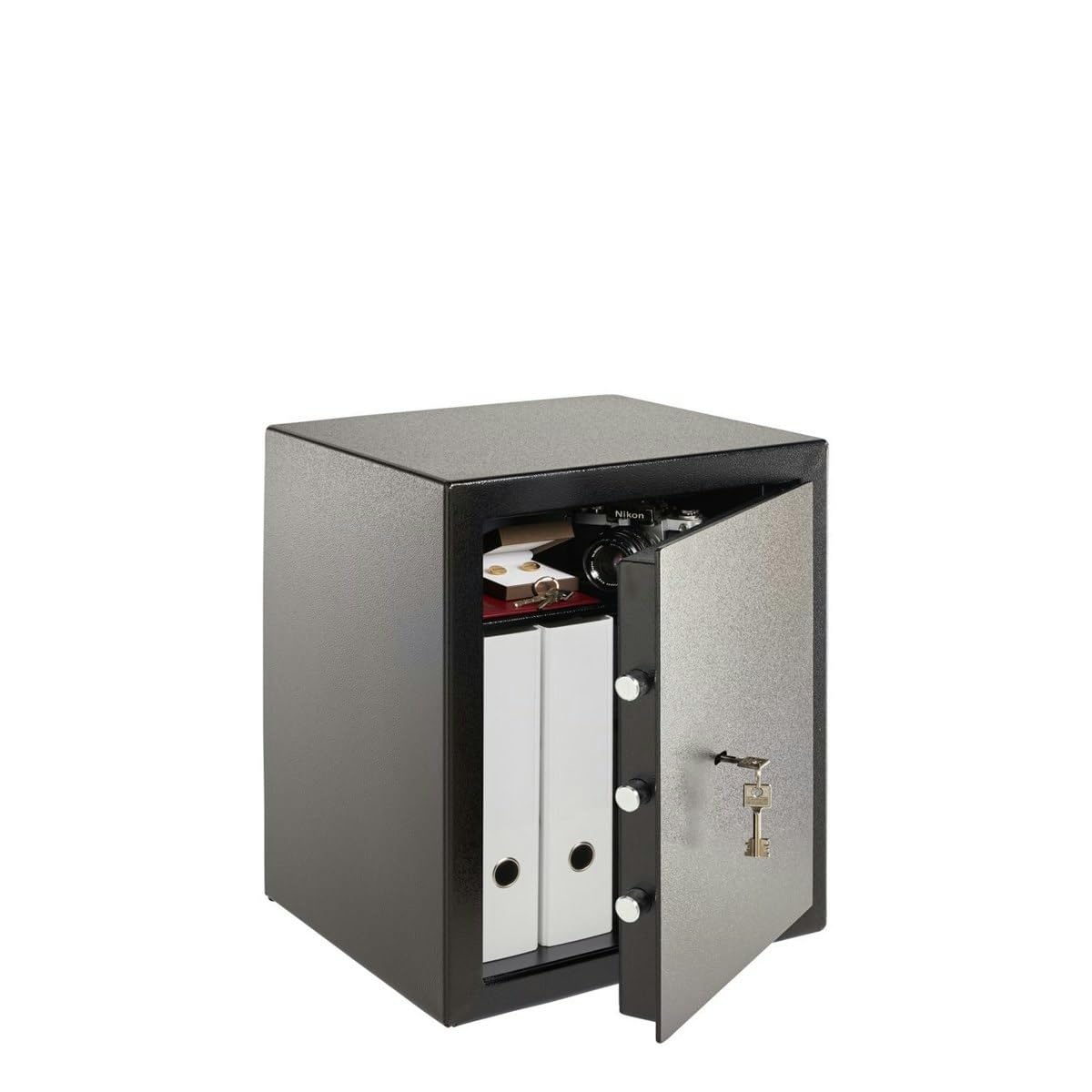 BURG-WÄCHTER Cassaforte a mobile con chiave, Home-Safe, Classe sicurezza B, Protezione antincendio DIN 4102, Testata VdS, Certificata ECB-S, 45,3 l, 49 kg, H 240 S, Nero
