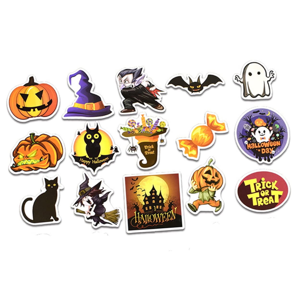100 Adesivi Di Halloween A Forma Di Zucca, Fantasmi E Pipistrelli | Decorazioni Autunnali | Vinile Impermeabile E Rimovibile | Per Finestre, Bagagli, Laptop