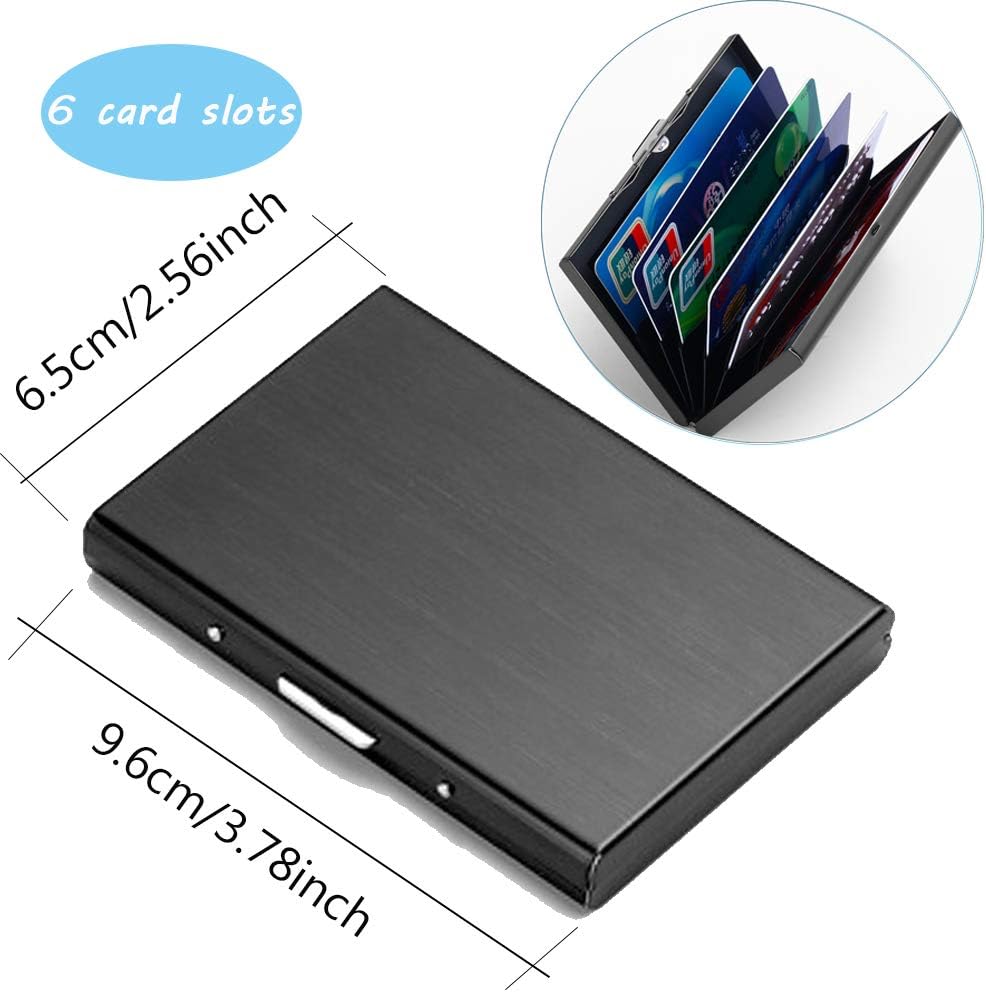 Card Cases Stainless Steel Black Titanium Bank Card Box Metal Credit Card Holder RFID Credit Card Holder for Women or Men Stainless Steel Credit Card Case