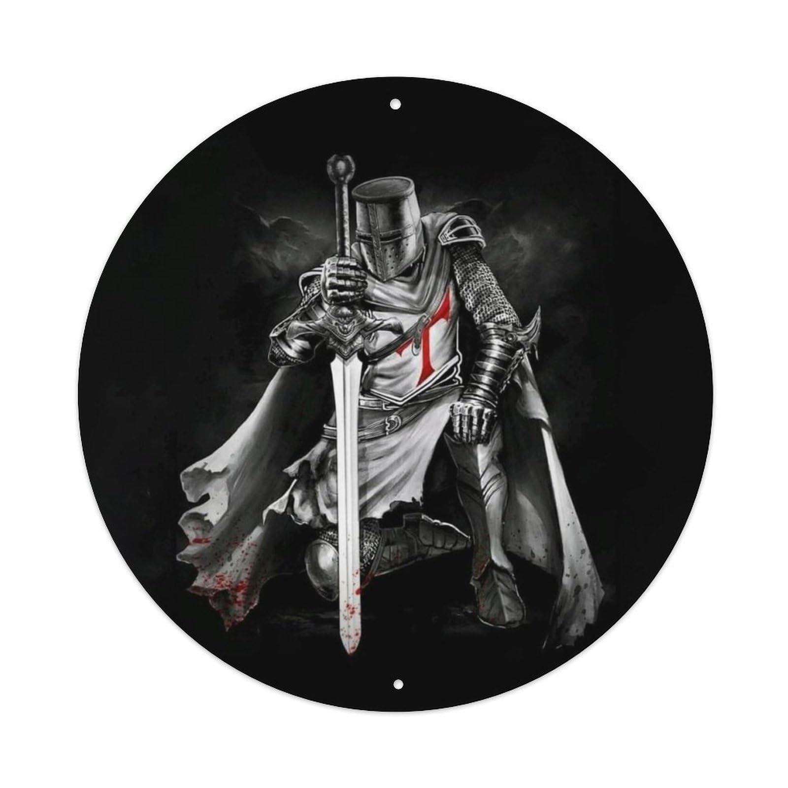 Gothic Medieval Templar Knight Crusader Vintage Metal Tin Sign
