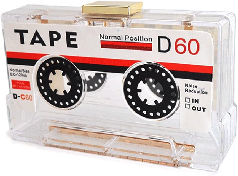 QZUnique Tape Shaped Shoulder Bag Radio Recorder PU Crossbody Bag Women's Retro Evening Bag Handbag Clutch Purse - Image 2