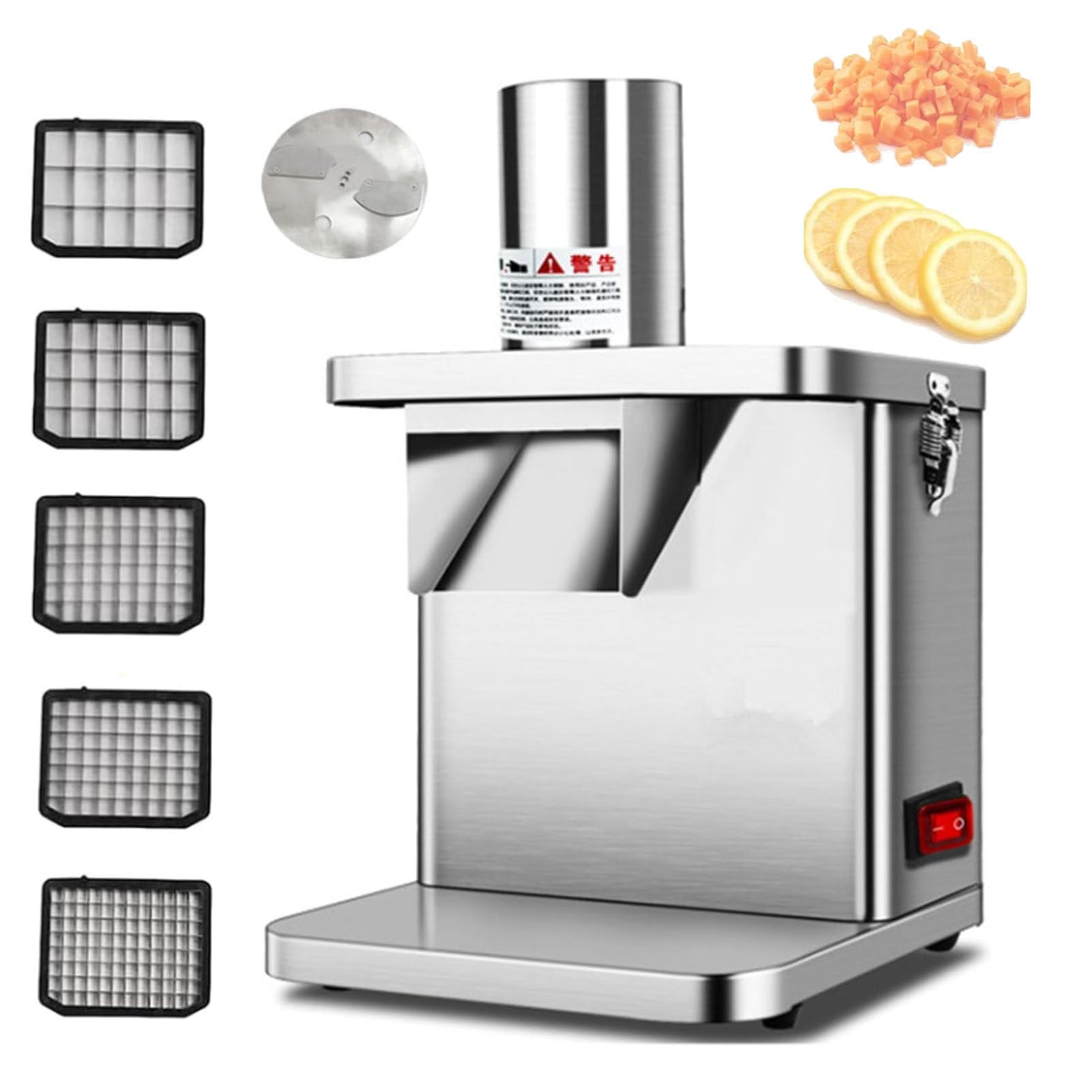 UMJIGF Commercial Vegetable Chopper Electric Fruit Dicer, Stainless Steel Automatic Fruit and Vegetable Chopper Dicer Chopper Machine for Onions,