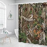 Grtuspr Rustic Camo Hunting Shower Curtain Set for Bathroom, Farmhouse Camo Flage Camping Decor Fabr