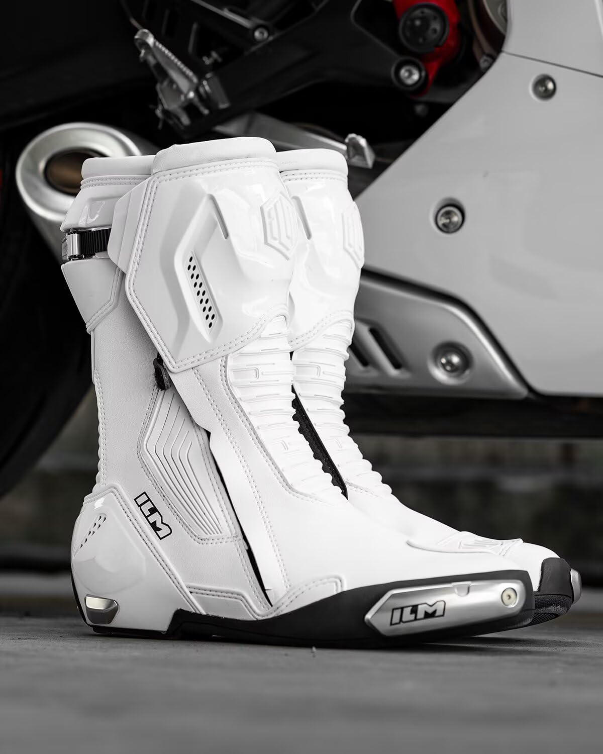 ILM Bota de Moto Hombre Mujer Doble Estructura Transpirable Ventilación Mejorada Antideslizantes Protección CE Modelo BRC1