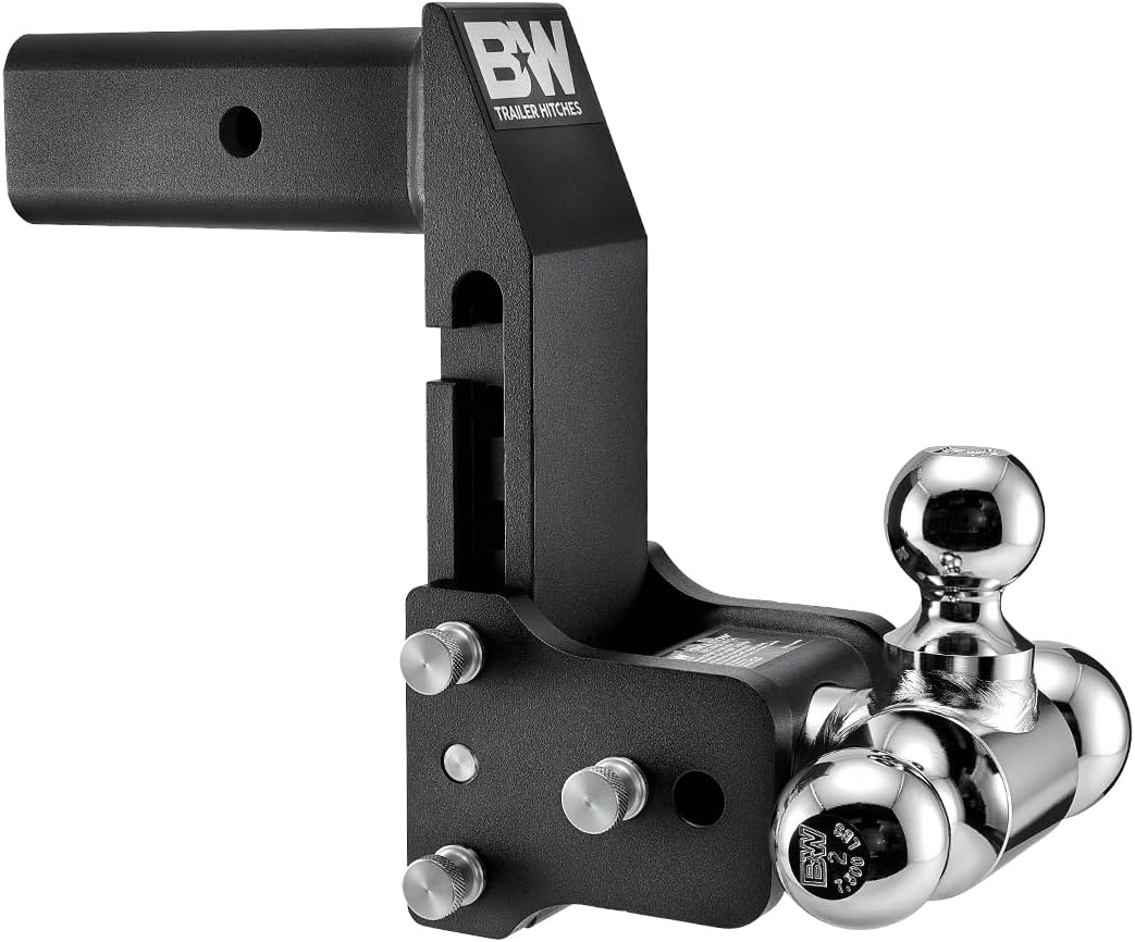 B&W MultiPro Tow & Stow TS20067BMP Tri-Ball Hitch for 2.5" Receiver - 18,000 GTW, Adjustable, Stows Under Truck