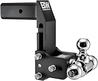 B&W MultiPro Tow & Stow TS20067BMP Tri-Ball Hitch for 2.5" Receiver - 18,000 GTW, Adjustable, Stows Under Truck