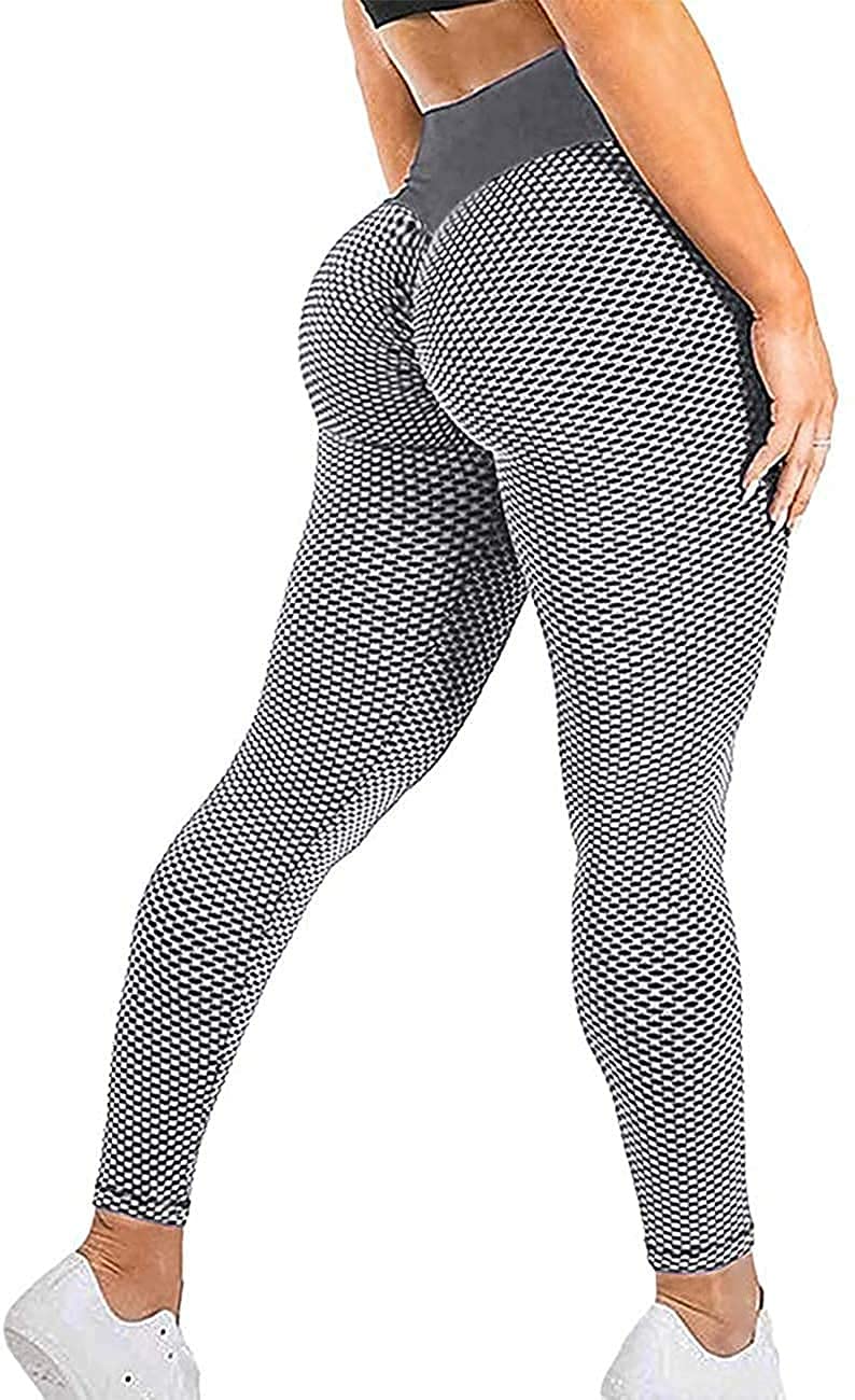 SEASUM Women's High Waist Yoga Pants Scrunched Booty Leggings Workout Running Butt Enhance Textured Tights