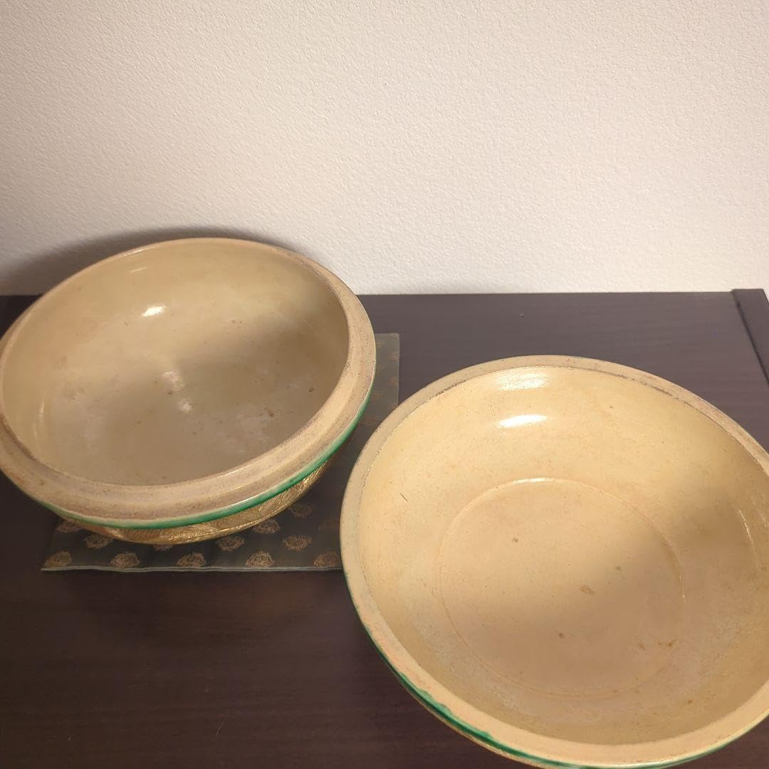 初代 吉向焼 緑釉金彩若松喰籠 Amazon.co.jp: 初代 吉向