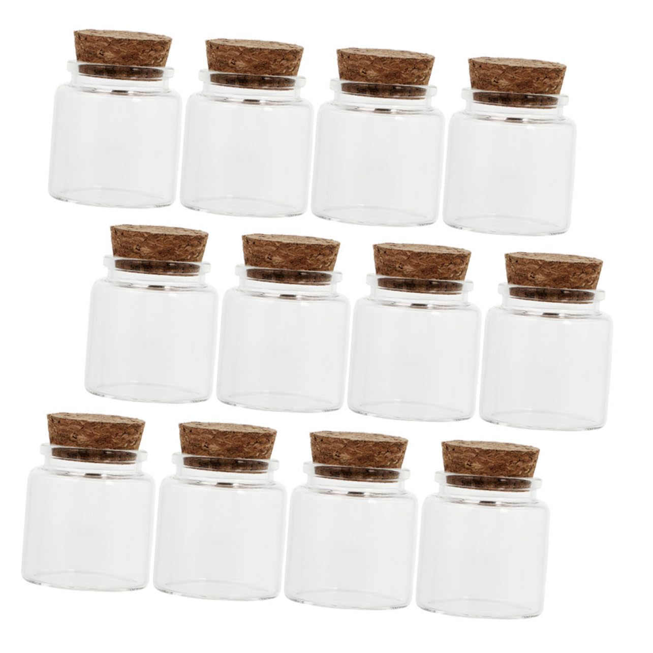 HOLIDYOYO 12pcs Cork Glass Bottle Tea Samples Small Seal Bottles Multi-function Candy Container Mini Milk Bottles Small Sealing Bottle Sample Bottles Small Glass Bottles Transparent
