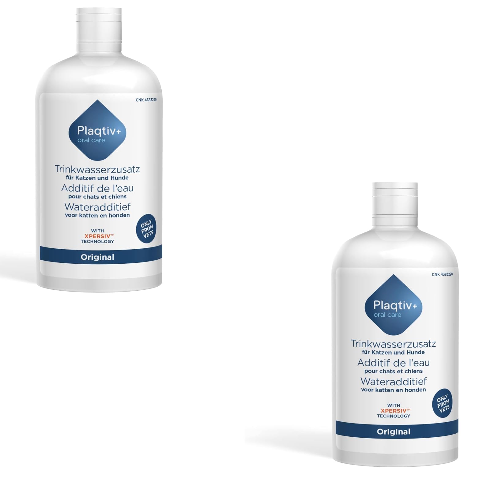 Plaqtiv+ additivo per Acqua Potabile | Confezione Doppia | 2 x 500 ml | Prodotto per la Cura di Cani e Gatti | per favorire la Cura dei Denti e l'igiene Orale
