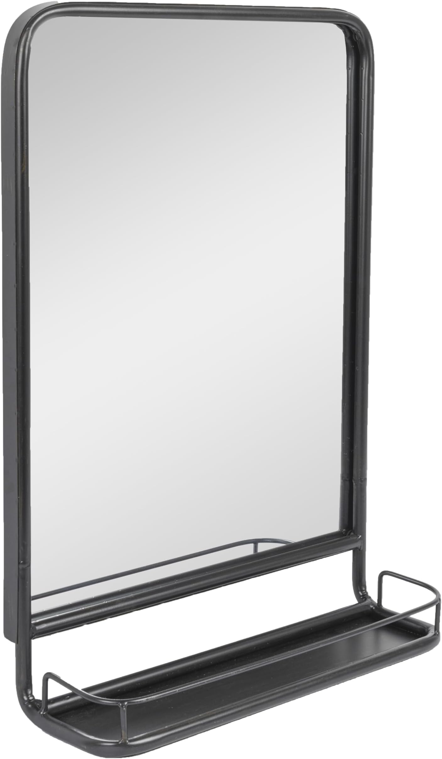 Large Metal Framed Mirror with Shelf