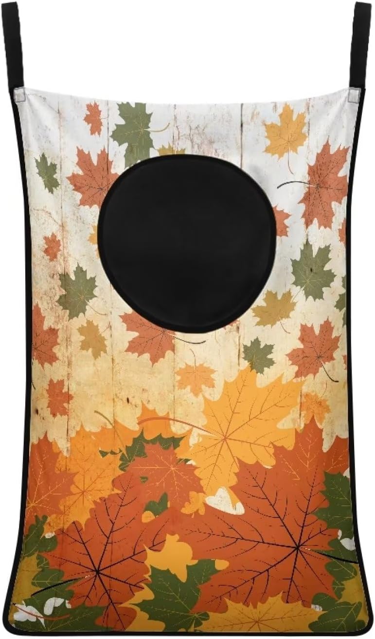 ZOUTAIRONG Thanksgiving Decorations Hanging Laundry Hamper Fall Maple Laundry Baskets Dirty Hamper for Clothes Nursery Organizers Washable Hampers Room Decor Toys Storage