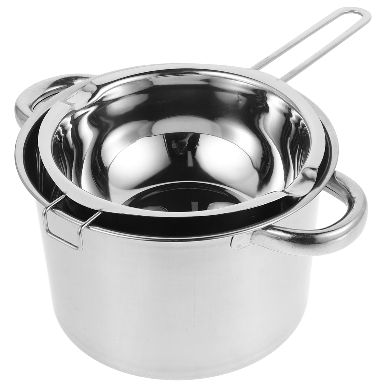 Ipetboom Kit de Fonte de Cire en Acier Inoxydable 2,6 L, Pot Argenté Portable et Résistant la Chaleur pour Fabrication de Bougies Parfumées la Maison