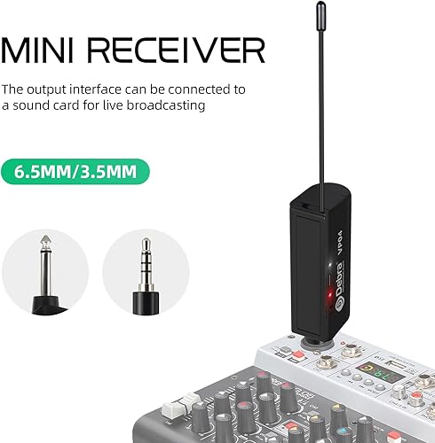 Miniatura 7 de D Debra Sistema de micrófono inalámbrico Audio Dual Micrófono de mano dinámico inalámbrico con receptor recargable, para cantar karaoke, boda, DJ,