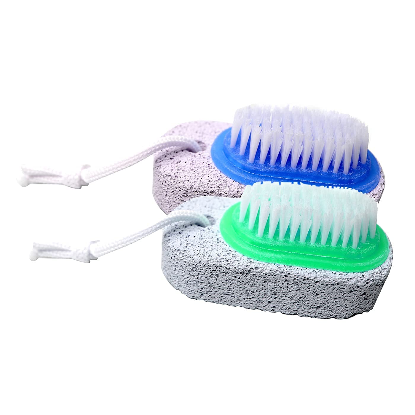 kunya set of 2 pcs foot filer for pedicure 2 in 1 foot scrubber to remove dead skin & callus with pumice stone & brush for men & women