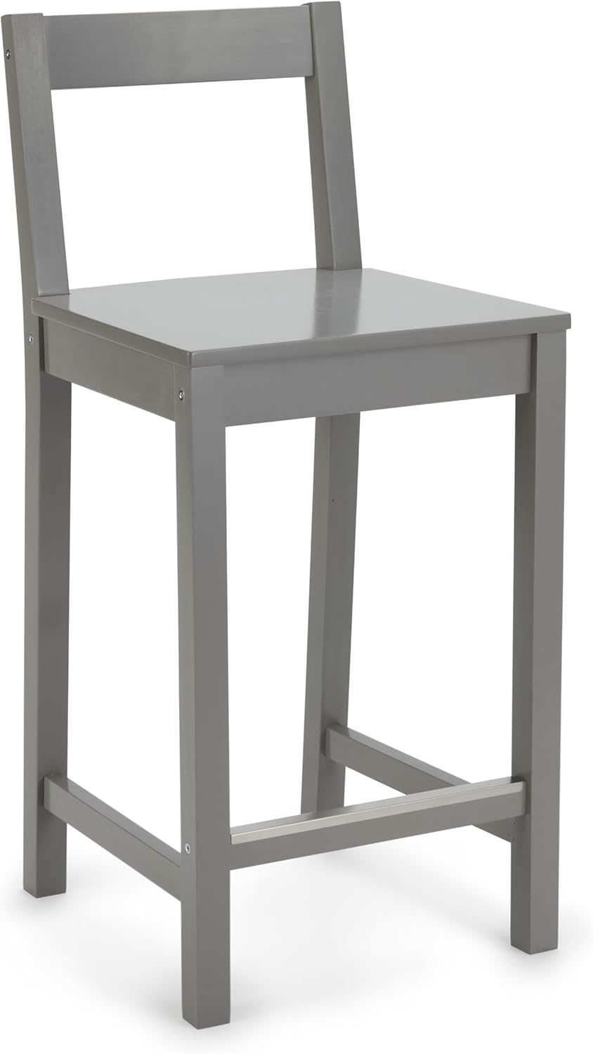 amazon basics wooden bar stool with backrest 24", grey, 1 unit 1 pack grey