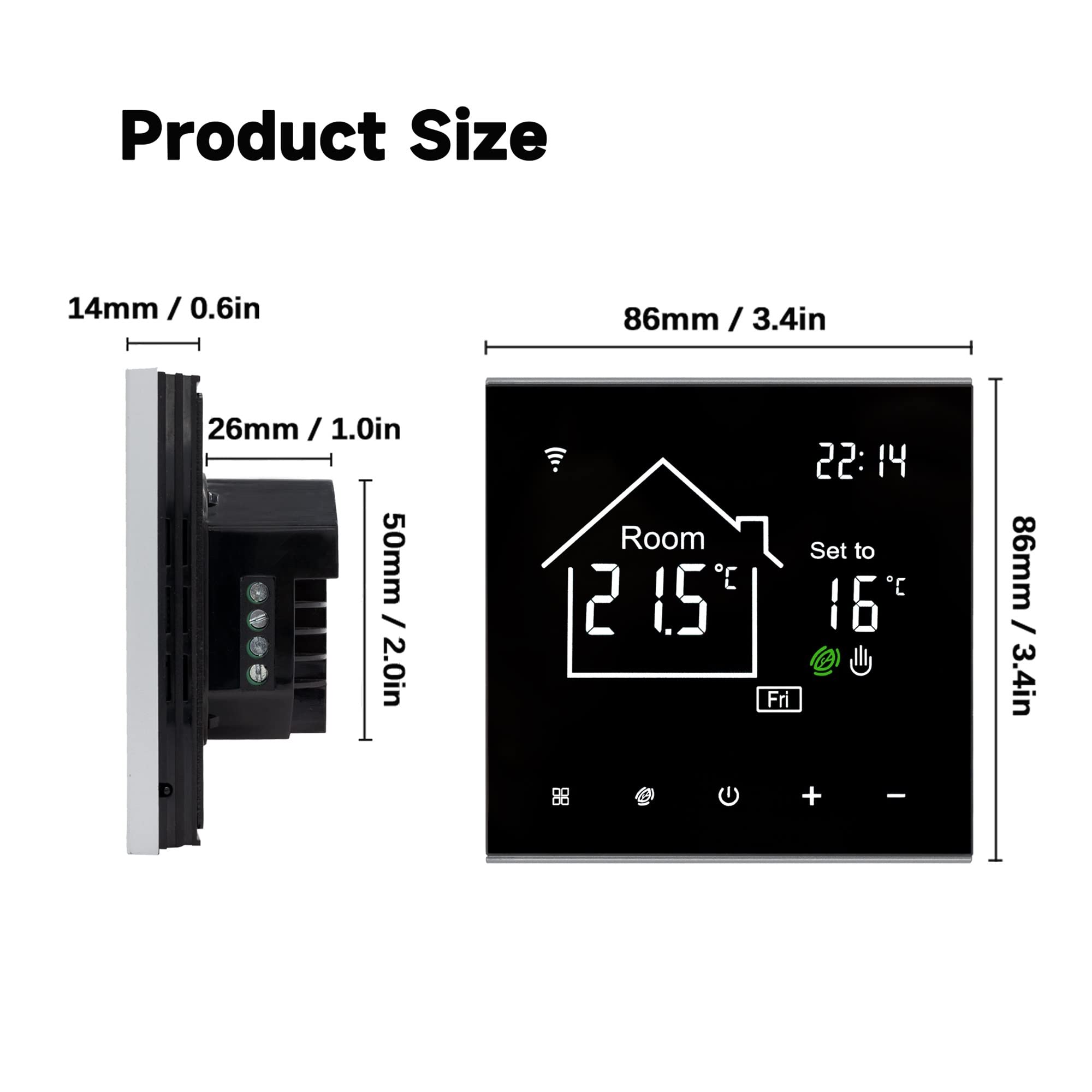 Cyfrowy higrometr termometr wewnętrzny Tuya Wifi Smart Thermostat LCD Wyświetlanie ekranu dotykowego do elektrycznego podłogi podłogowej Woda/gazem Kotłak Temperatura zdalny sterownik bezprzewodowy Z