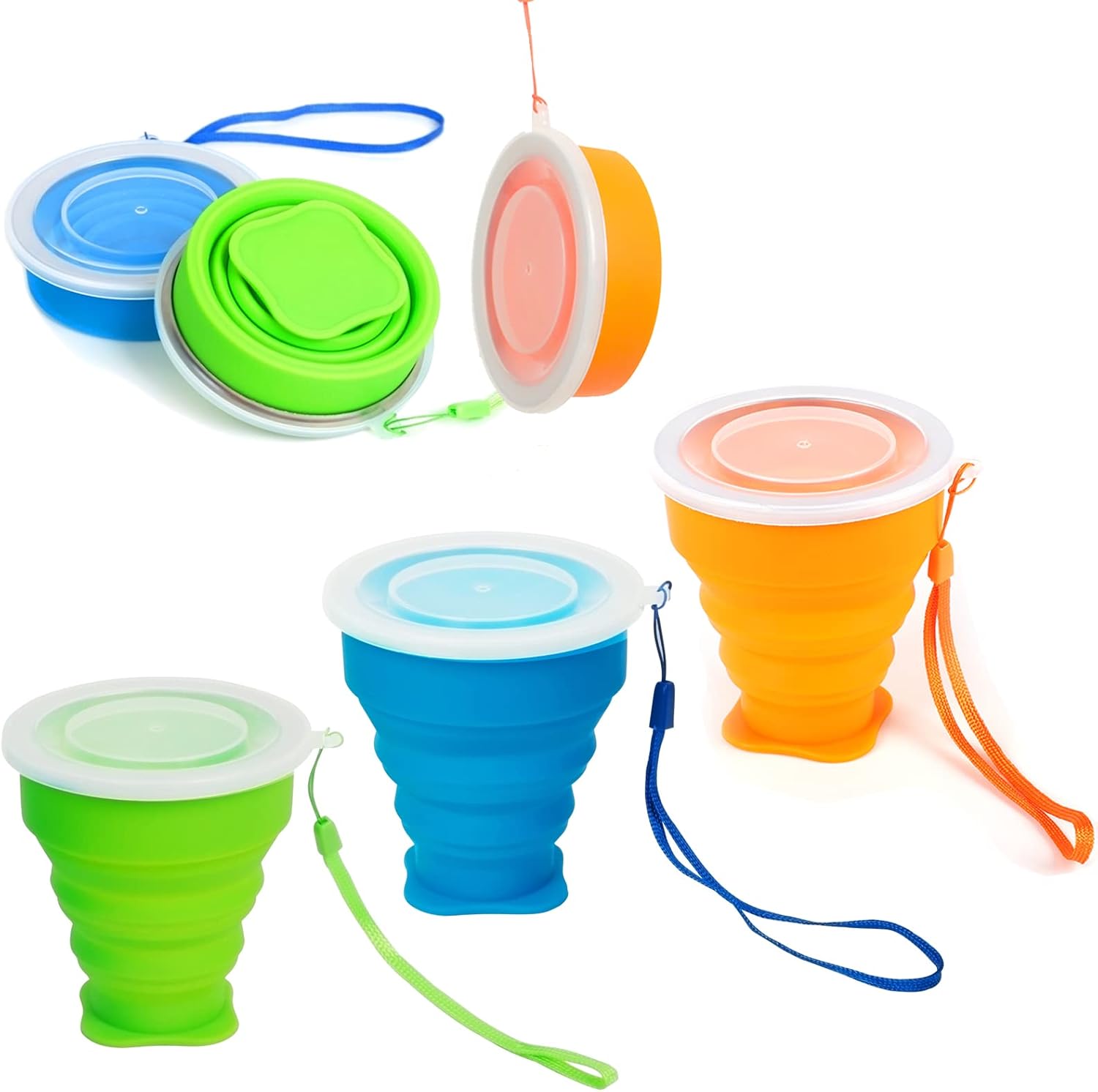 Stouge 3 Pack Collapsible Water Cup Camping Cups Foldable