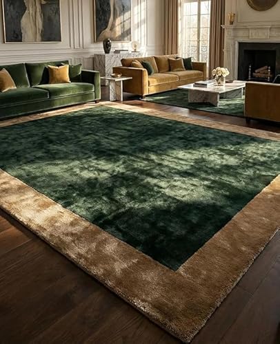 Luxury Hand Tufted with Soft Shiny Silk Carpet for Living Room Guest Room,Hall Room (5x7 ft)