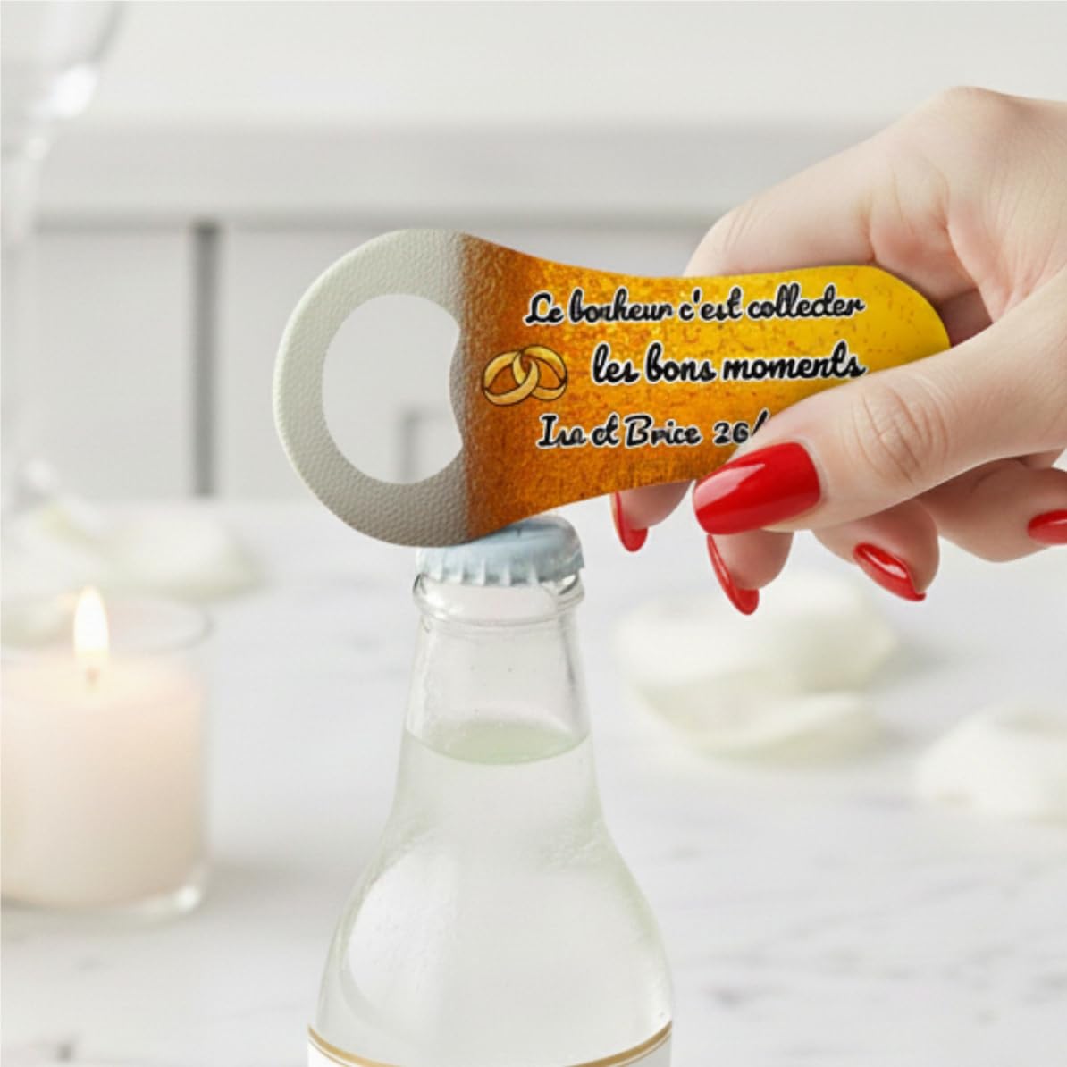 Abrebotellas personalizado imán nevera 10 50 100 unidades para eventos bares regalos comunión