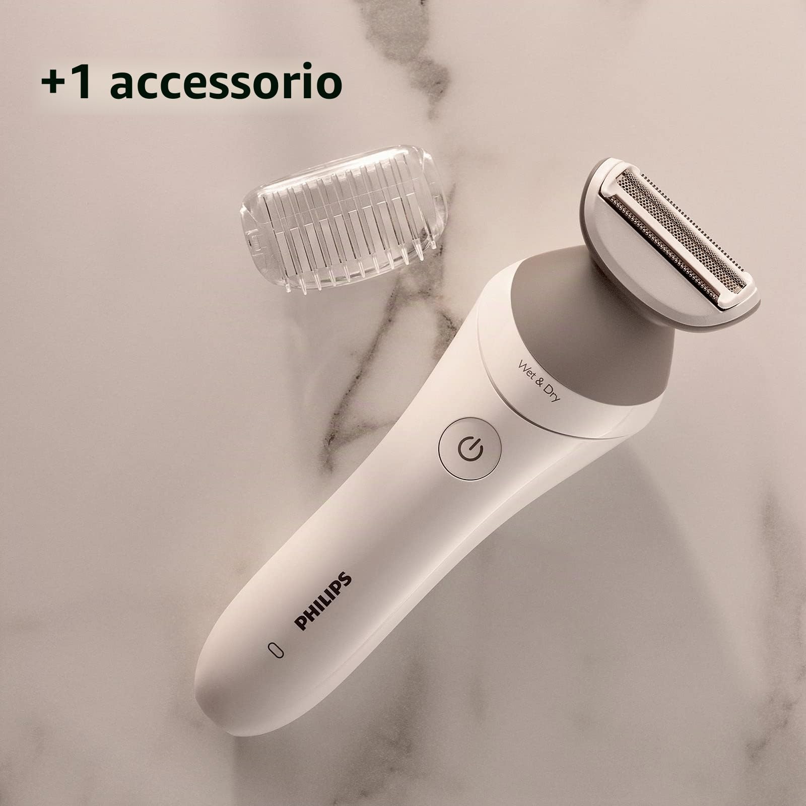 PHILIPS Lady Shaver Series 6000 BRL126/00 - Rasoio senza fili, con uso a secco e bagnato, colore: Bianco