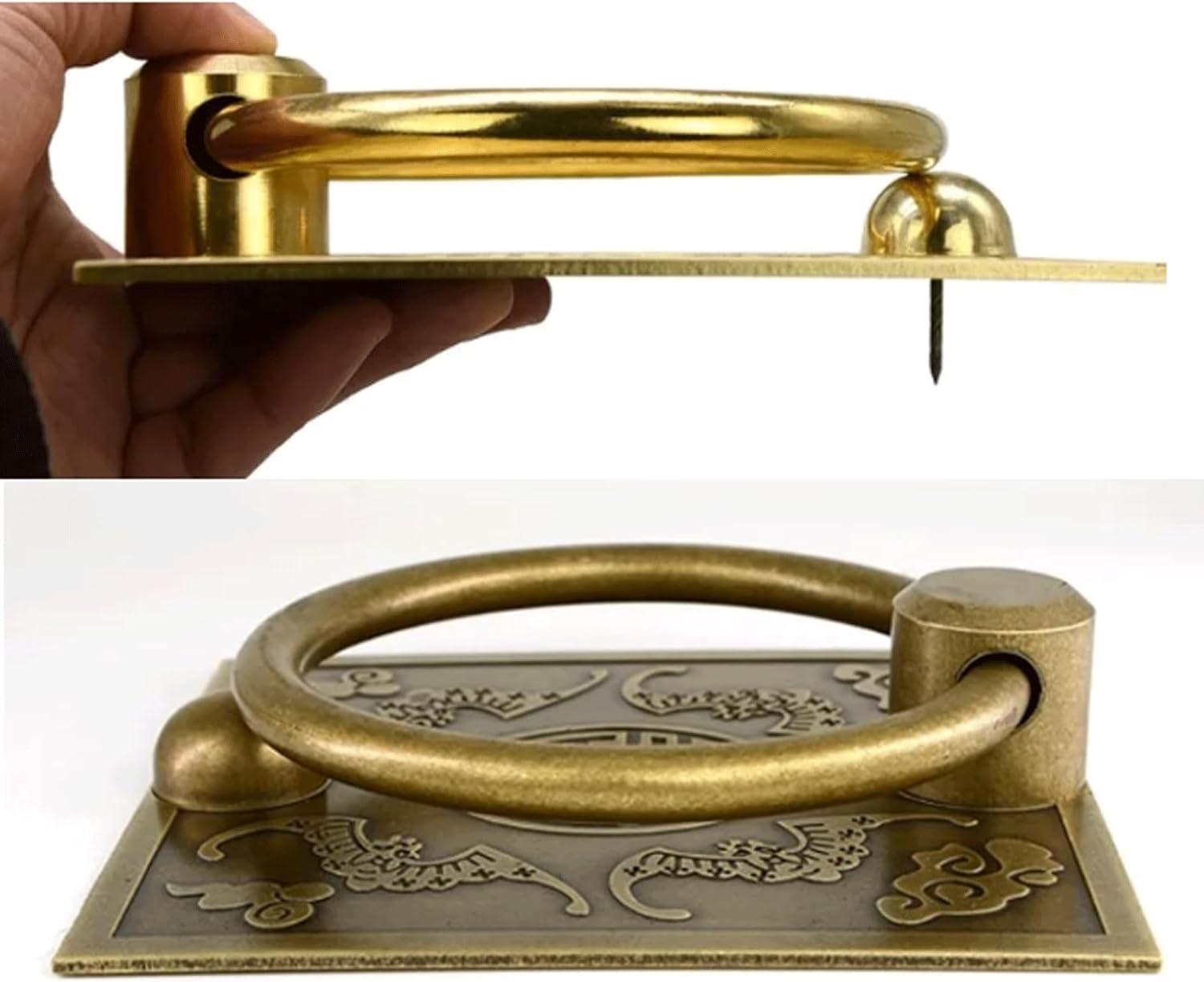 Door Knocker Cabinet Door Drawer Copper Knob Window Wood Door Retro Knocker Chinese Style Vintage Brass Door Knocker Home Decoration Home Decor