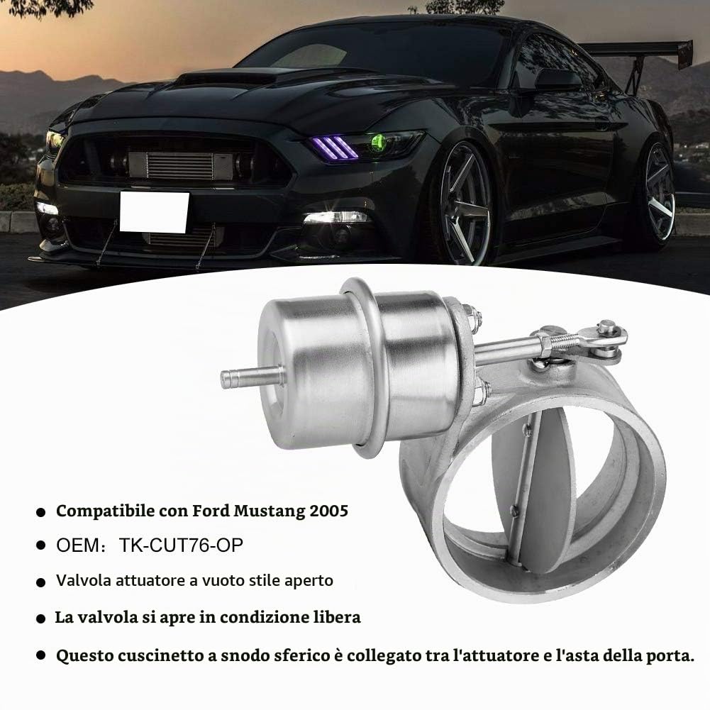 Valvola di controllo dello scarico, valvola del vuoto, valvola del vuoto da 3 pollici 76 mm Attuatore di controllo dello scarico Tk-cut76-op Adatto per 2005 304 acciaio inossidabile argento
