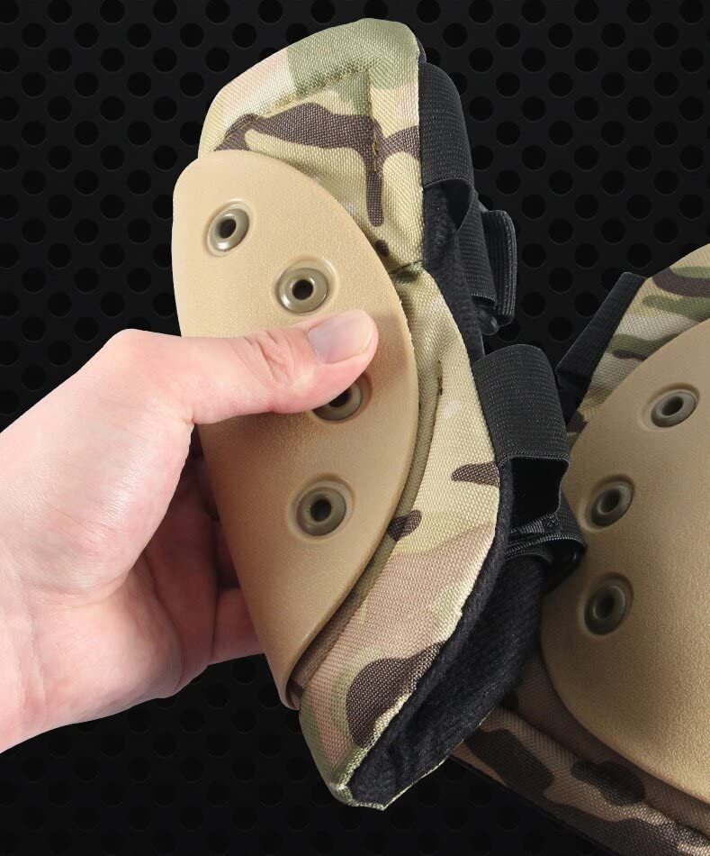 Miniatura 7 de Juego de rodilleras tácticas militares para coderas, coderas, rodilleras, coderas, combate, paintball, patinaje, deportes al aire libre, equipo de